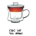 2016 New Design Clear Pyrex Glass 400ml Teapot with Handle, New Hot Selling Design Glass Teapot